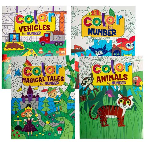 Wholesale Coloring by Numbers, Activity Books, 4 Themes - 31 Pages