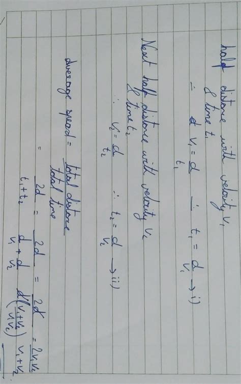 A vehicle travels half the distance l with speed v1and the other half ...