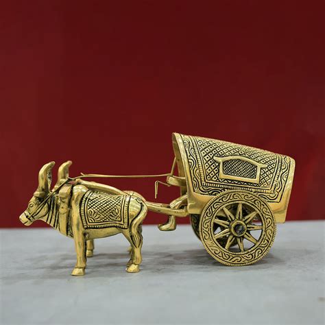 3.2" Brass Bullock Cart – Sripuram Store