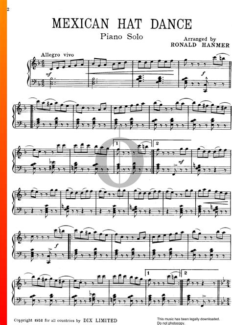 Mexican Hat Dance bladmuziek (Pianosolo) – pdf downloaden en streamen ...