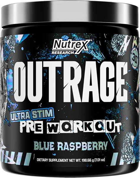 Amazon.com: Outrage Ultra HIGH STIM Pre-Workout Powder for Men | 400mg Caffeine, L-Citrulline ...