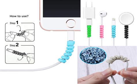 MorningVale Ultra Spiral Charger Cable Protector Data Cable Saver ...