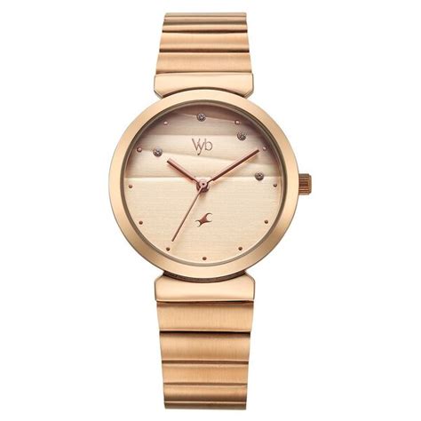 Buy Online Fastrack Vyb Charmer Quartz Analog Rose Gold Dial Metal ...
