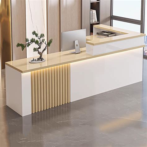 Amazon.com: Modern L-Shaped Reception Desk, Front Office Reception ...