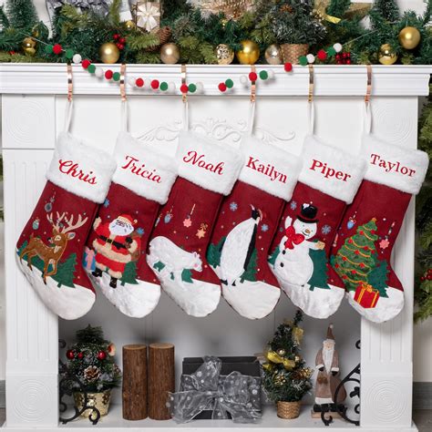 Amazon.com: GEX Personalized Christmas Stockings Embroidered 1 Pack Red ...
