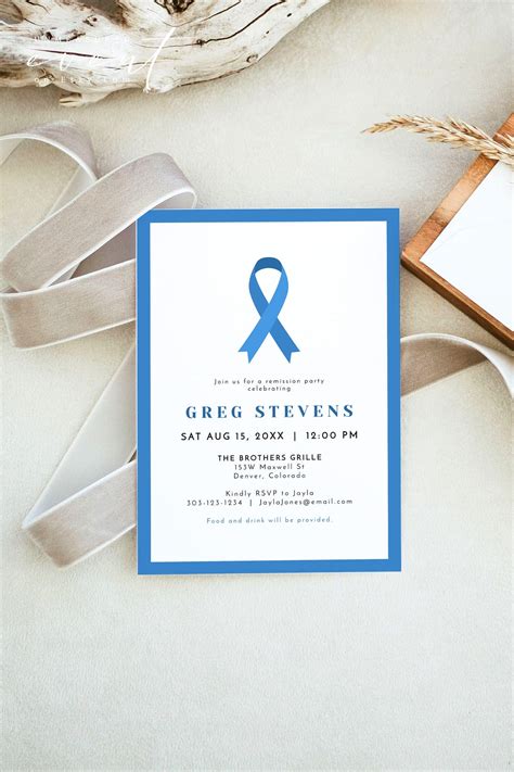 Cancer Remission Invitation Template, Colon Cancer Remission Party Instant Download Printable ...