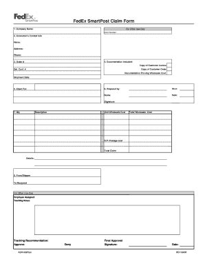 Claim Form - FedEx - Fill and Sign Printable Template Online