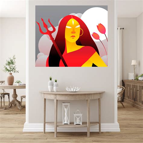 Durga Power Art Self Adhesive Sticker Poster – Myindianthings
