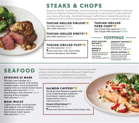 Carrabba's Italian Grill Menu With Prices (Updated: February 2024)