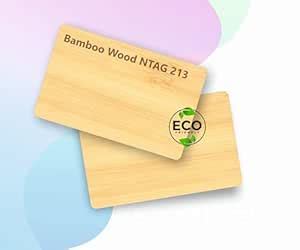 CARDSTEK® Wooden NTAG 213 Cards, Bamboo Wood NFC Card, (Storage - 144 ...