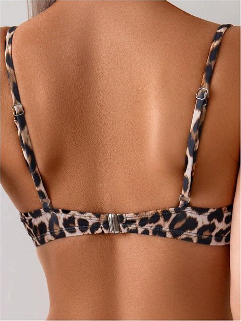 SOLY HUX Women’s Leopard Print Bathing Suit Underwire Bikini Set Two ...