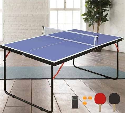 4.5FT Foldable Table Tennis Table, SHINPT Outdoor Ping Pong Table with ...
