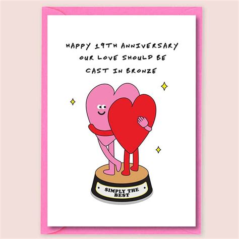19th Anniversary Card Bronze Wedding Anniversary Card By I AM A