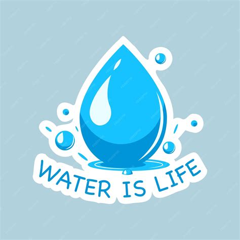 Premium Vector | Water is life sticker