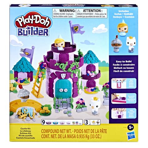 Buy Play-Doh Builder Castle Kit Building Toy, 9 Cans of Non-Toxic ...