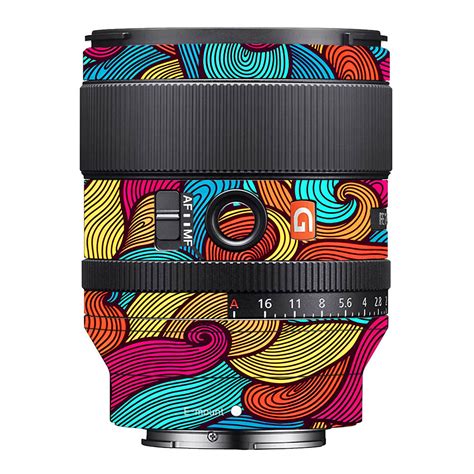 Retro Colorful Doodle Art Pattern Sony FE 35mm f/1.4 GM Camera Lens Sk