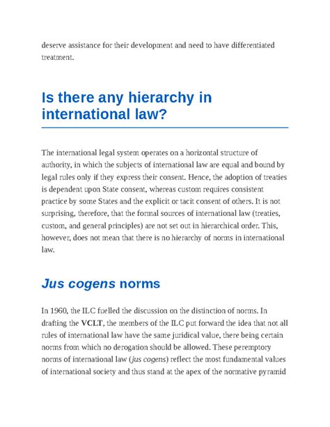 Hierarchy of Norms in International Law: Understanding Jus Cogens and ...
