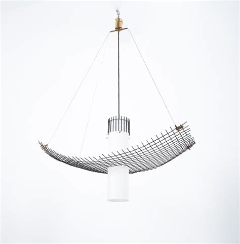 G.C.M.E Suspension Chandelier Lamp Opal Glass, Mid Century Modern ...