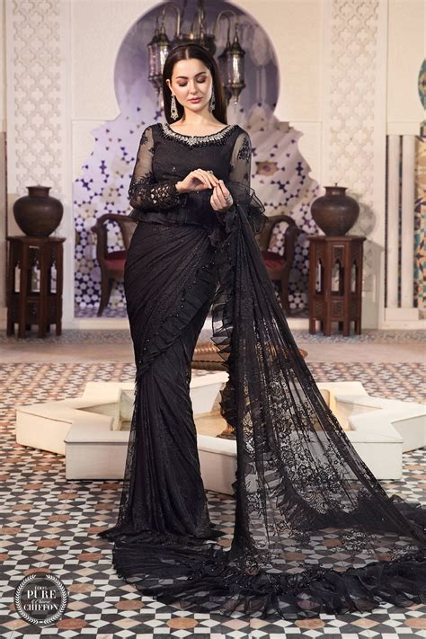 MARIA.B Luxury Chiffon Eid Collection 2022 – MPC-21-106-Black – YourLibaas