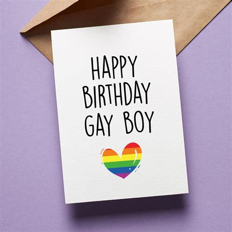 Happy Birthday Gay Boy, Gay Birthday Card, LGBT Birthday Card ...