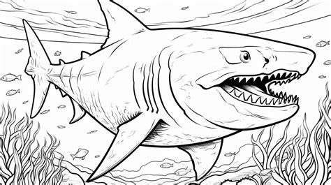 Free Printable Megalodon Coloring Pages 2024: Giant Monster Sharks