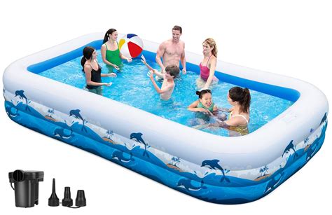 Amazon.com: Extra Large Inflatable Pool with Pump - 130'' x 72'' x 22'' Family Blow Up Pool for ...