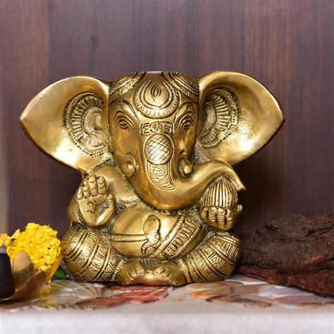 Brass Carving Appu Ganesha - Vedansh Craft