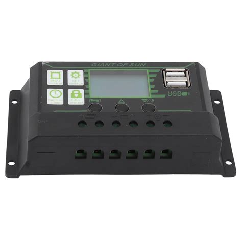 Solar Charge Controller, Black and Green ABS Solar Regulator Charge ...
