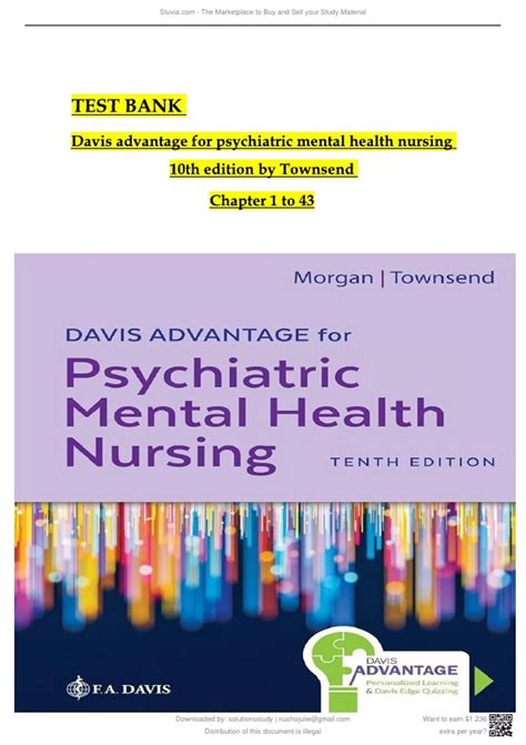 Test Bank - Davis Advantage for Psychiatric Mental Health Nursing, 10th ...