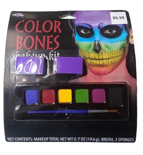 Lot 3 Color Bones Skeleton Skull Dead Makeup Kit Halloween Costume Face ...