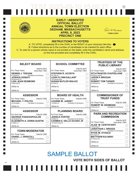 Voting Ballot Template