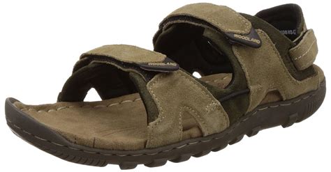 Woodland Men's Khaki Leather Sandals and Floaters - 6 UK/India (40 EU ...