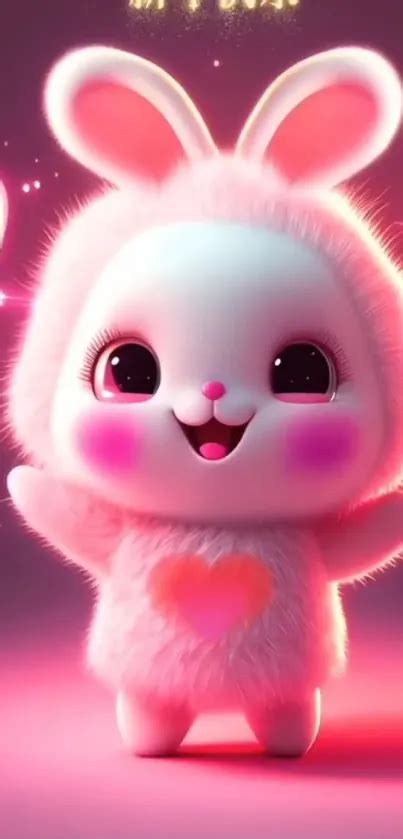 Cute Furry Bunny Phone Wallpaper - free download