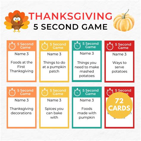 Thanksgiving 5 second game printable thanksgiving game thanksgiving ...