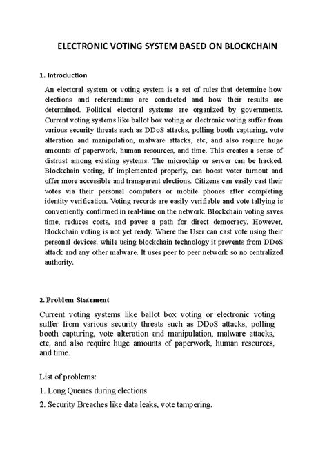 Project- Electronic Voting System Based ON Blockchain - ELECTRONIC ...