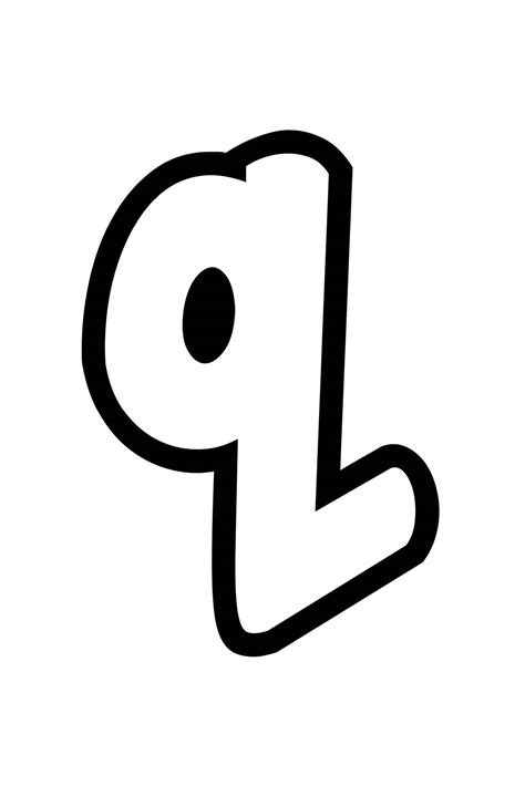 Free Printable Lowercase Q Bubble Letter Stencil