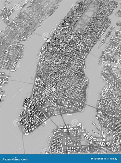Satellite Map Of New York City, Queens, Usa Vector Illustration ...