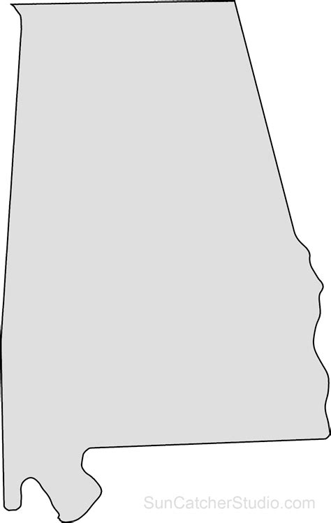 Alabama Map Outline Png Shape State Stencil Clip Art - Stencil Alabama ...