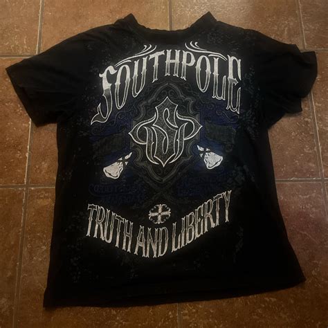 Southpole black and blue shirt #y2k size medium - Depop