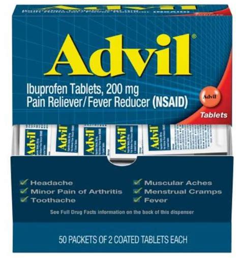 Pain Relief Advil® 200 mg Strength Ibuprofen Tablet 50 per Box ...