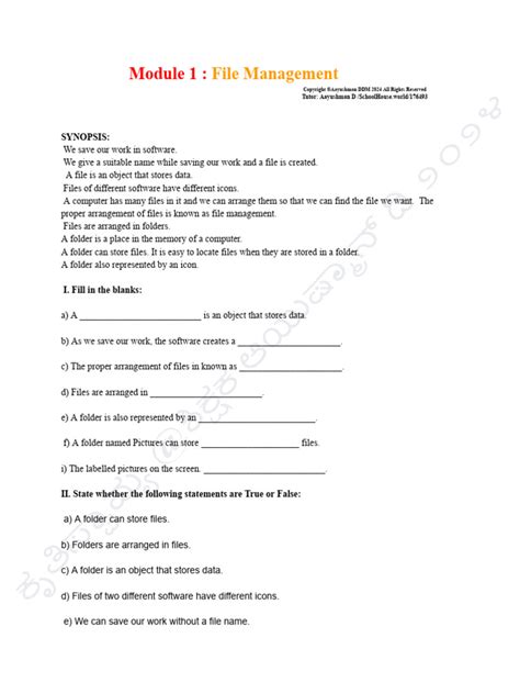 Computer File Management Worksheet 的图像结果