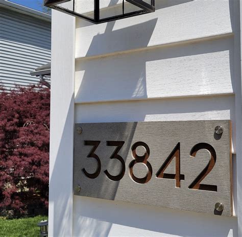 Modern house numbers concrete with marine plywood contemporary home ...