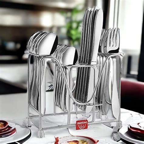Buy Montavo by FnS Orchid 24 Pcs Cutlery Set with Stand