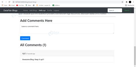 Python Django Blog Application 的图像结果