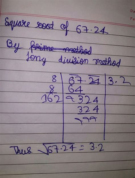 Find Square root of 67.24 - Brainly.in