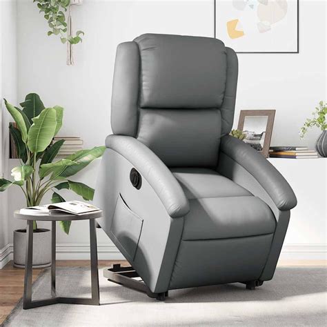 Amazon.com: Electric Power Lift Stand Up Recliner Chair, Gray Faux ...