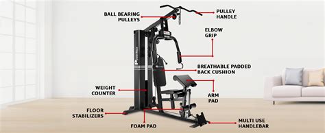 PowerMax Fitness GH-285 Multifunction Home Gym | 73kg Weight Stack ...