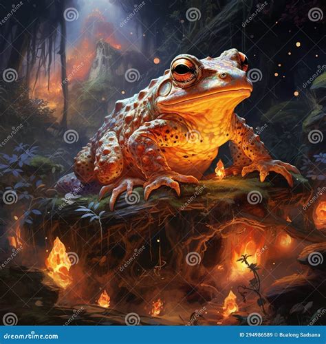 Oriental Fire Bellied Toads Green Frog Stock Illustration ...