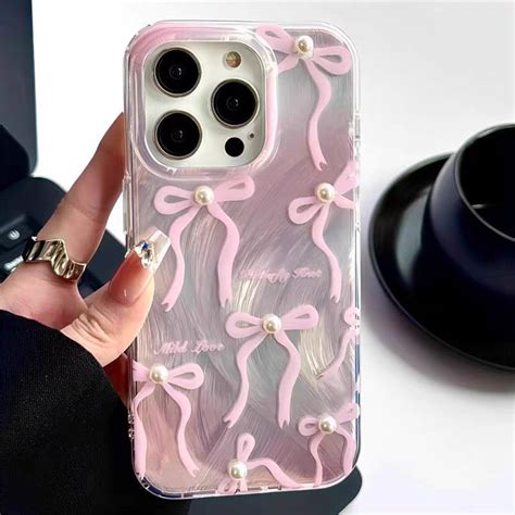 Blush Bow Pearl iPhone Case – Covers Emporium