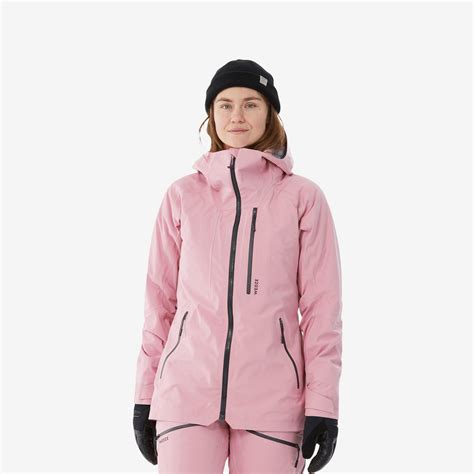 Women’s warm and breathable ski and snowboard jacket, FR500 - Pale Pink ...